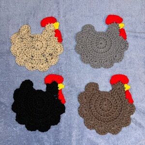Crochet Chicken Coasters/Pot Holders